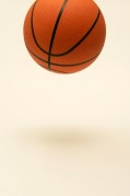 Basketball in mid-air position