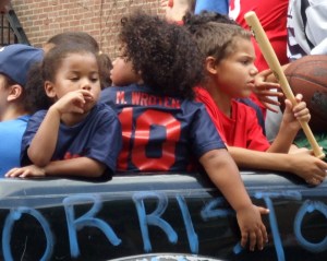 ...and patiently waiting for the parade to move forward